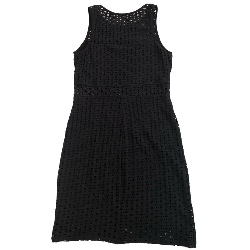 Aqua Black Eyelet Lined Dress Size L EUC - Picture 6 of 8